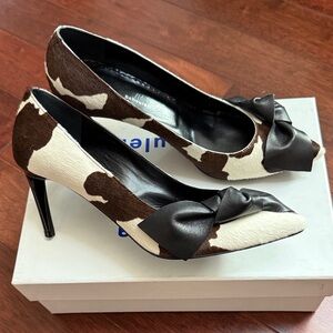 NIB Proenza Schouler Italy Toscana Pony Hair Rotterdam Leather Bow Heels